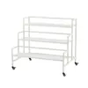 Estante para flores, estantería, estante para suculentas de balcón, estante de macetas de nuevo estilo de pie para sala de estar, hierro forjado, móvil, estante para flores de múltiples capas
