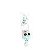 Lindo Llavero de Gatito de Ojos Grandes de Resina Dibujo Animado Lindo Colgante Encanto para Bolso Llavero de Coche Decoración para Mochila de Pareja