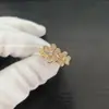 Anillo de Lujo Ligero de Moda Coreana Tendencia en Tiktok con Microincrustaciones de Diamante y Madreperla para Mujer con Acabado de Alta Gama Que No Se Desvanece
