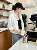 Jaqueta Feminina Nova de Nicho Outono/Inverno 2026 Estilo Coreano Casual Versátil Fina Gola Alta Curta A14268