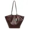 Bolsa tote grande de couro encerado para mulheres, nova moda outono 2026, bolsa de ombro de alta qualidade para trabalho e deslocamento