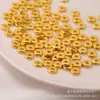 Cuentas espaciadoras chapadas en oro de 14K cuentas sueltas brillantes tamaño espaciador plano pulsera DIY joyería accesorios tejidos a mano al por mayor