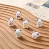 Lindo colgante de cachorro de terciopelo largo tridimensional flocado para llavero hecho a mano DIY, cadena de teléfono móvil, hebilla de equipaje, accesorios para coche