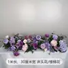 Arreglo de Piso para Boda Púrpura Romántico Banquete de Compromiso Diseño Salón de Bodas Escenario Guía de Camino Flor Decoración de Boda Arte Floral Artificial