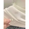Top de Verano Chic con Diseño de Cinta, Hueco Redondo de Manga Corta Estilo Francés para Mujer, Efecto Adelgazante Impresionante, Camiseta con Mangas Acampanadas, Puro Deseo