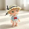 Sonho de Zsiga Boneca em Escala 1/8 20cm Boneca Irmã Gazi Roupas Saia de Gaze Branca Camiseta da Minnie Chapéu de Palha Floral