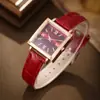 Temu Nuevo Reloj de Moda Cuadrado de Comercio Exterior para Mujer Reloj de Cuarzo Casual para Estudiante Juego de Relojes Venta al por Mayor
