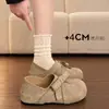 Sapatos Birkenstock com Rebite Francês Laço Salto Escondido 2026 Nova Primavera Duas Formas Cobertura Total Solado Grosso Mocassins Sapatos Individuais Femininos