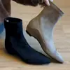 Botas Curtas Elegantes com Salto Interno Apontadas para Primavera/Outono Tamanho Grande Estilo Europeu/Americano Emagrecedoras com Salto de 5cm 2026 Dopamina