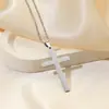 Nueva Cadena de Acero Inoxidable con Colgante de Cruz Europeo y Americano Transfronteriza para Hombres y Mujeres, Versátil, Hip-hop, Colgante de Pareja, Conjunto de Accesorios, Venta al por Mayor
