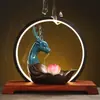 Cerâmica Transfronteiriça Flor de Ameixa Veado Fluxo Fogão de Aromaterapia Lanterna de Iluminação Criativa Círculo Incensário Artesanato Doméstico Ornamentos Zen