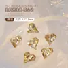 Celebridad en línea popular otoño e invierno Maillard K9 Marrón amarillo corazón torcido con forma de corazón punta inferior diamante uña zirconita decoraciones para uñas
