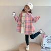 Conjunto de Otoño para Niñas Chaqueta Camisa a Cuadros Infantil 2026 Nuevo Estilo Principios de Otoño Camisa Básica Conjunto de Dos Piezas