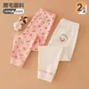 Pantalones de otoño 100% algodón para niñas, pantalones térmicos infantiles cepillados sin costuras Clase A, leggings interiores, pantalones térmicos de algodón para bebé de otoño