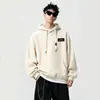 Nueva colección de otoño e invierno: sudadera con capucha para hombre, forrada de polar, corte holgado, moderna, casual y adecuada para usar en capas, perfecta como prenda exterior de invierno para adolescentes
