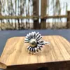 Plata de Ley S925 Moda Estilo Coreano Personalizado Simple Dragón Mismo Estilo Anillo de Margarita Tamaño Abierto Anillo Unisex para Hombres y Mujeres