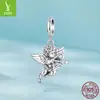 Yinziyun Prata de Lei S925 Pingente de Anjo Cupido Urso Acessórios Romântico e Fofo Prata Lisa Miçangas para Pulseira DIY