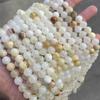 Qiyue Joyería de Zafiro Flor Natural Cuentas Sueltas, Cuentas de Piedra Preciosa Blanco Lechoso, Productos Semi-Terminados para Pulseras DIY, Cuentas al por Mayor