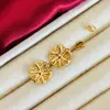 Pendientes de Gancho para Oreja con Nudo Ruyi Estilo Antiguo Chapados en Latón para Mujer, Pendientes de Flor de Lirio Cisne, Pendientes de Botón de Mariposa de Gama Alta de Nicho Venta al por Mayor