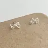Pendientes de Nudo de Lazo Hueco Estilo Coreano Estilo Ins para Mujer, Pendientes Trenzados Frescos y Simples con Lazo de Cuerda, Pendientes de Moda al por Mayor