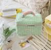 Bolsa de Cosméticos Cuadros Estilo Coreano Ins, Aspecto de Alta Calidad, Gran Capacidad, Bolsa de Cosméticos Portátil, Neceser, Sentido de Alta Gama para Mujeres
