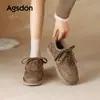 Zapatillas de entrenamiento estilo alemán Aogushi Dengrong para mujer 2026 nuevo estilo invierno suela gruesa para aumentar altura zapatos de algodón del noreste botas de nieve deportivas
