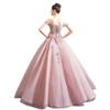 2026 Verano Nuevo Vestido de Novia Tiktok Novia Rosa Estilo Bosque Pasarela Rendimiento Vestido de Tul Colorido Estilo Socialité