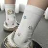 Meias Brancas de Cano Médio para Mulheres, Estilo Início de Outono, Desenho Animado Japonês Gatinha Kt, Tendência Fofa Versátil para Estudantes, Meias Longas Jk
