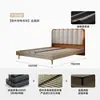 Cama de Madera Maciza 1.8m Estructura de Cama Doble para Apartamentos Pequeños 1.5m Moderna Simple Madera de Haya Cama de Olas Acolchada