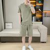 Camiseta de manga corta con cuello redondo para hombre, moda coreana, pantalones cortos casuales, venta al por mayor, WE23665, novedad de verano, 24 unidades