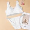 Hilo Seda de Hielo Hermoso Sujetador de Espalda Envoltura de Pecho Deportivo Ropa Interior Sin Aro de Acero Transpirable Antideslizante Conjunto de Ropa Interior de Color Contraste Ligero
