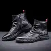 Sapatos de couro Sapatos masculinos de cano baixo Primavera e Outono Estilo britânico Retro Casual Sapatos de couro Botas Martin masculinas da moda Botas de couro Botas de trabalho Botas de tornozelo masculinas