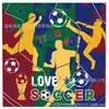Mm358 Conjunto de Mesa para Festa com Tema Copa do Mundo de Futebol para 8 Pessoas, Conjunto de Quatro Peças, Pratos de Papel para Decoração de Feriado, Guardanapos de Papel, Copos de Papel