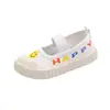 Tênis de Lona Infantil para Meninos e Meninas, Sapatos de Sala de Aula para Jardim de Infância, Sapatos Brancos, Primavera e Verão, Antiderrapante, Sola Macia, Sapatos de Tecido para Dança, Performance