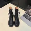 Nuevas botas de motocicleta de otoño e invierno para mujer, elegantes con hebilla de cinturón, efecto desgastado vintage, tacón grueso, caña media-alta, otoño e invierno