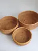 Cesta de frutas, cesta de armazenamento trançada de rattan vietnamita, bandeja de doces, prato de frutas redondo para a sala de estar, fruteira grande para uso doméstico, cesta para pães cozidos no vapor, prato de frutas secas