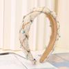 Diadema Elegante Estilo Chanel Coreano de Lana a Cuadros para Mujer Retro Tejida Esponja Plana Presión Lavado de Cabello Banda para el Cabello F669
