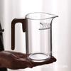 Lado madera vidrio Filtro de media luna integrado Copa justa Vidrio de borosilicato alto Mar de té Té Té Kung Fu verter taza de té