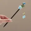 Pasador Imitación Ébano Estilo Antiguo para Mujer, Accesorios Modernos Han Dynasty Cheongsam, Pasador de Madera, Nuevo Pasador con Borla Chinoiserie Super Hada