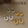 Pendientes de plata de ley 925 con forma de C texturizados, moda europea y americana, exquisitos, lujo ligero, estilo vintage de alta gama, pendientes versátiles