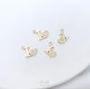 Serie de Colgantes de Corazón de Durazno Pequeño de Circonita Micropavé Rellenos de Oro de 14K que Conservan el Color Colgante de Corazón DIY Pulsera Aretes Colgante de Joyería