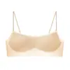 Sujetador de espalda descubierta con escote bajo para mujer, invisible sin costuras, push-up para busto pequeño, escote cuadrado pronunciado, estilo fino de verano con tirantes finos, sujetador transpirable