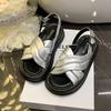 Celebridades de Internet Explosivas Sandalias Romanas para Mujer Suela Gruesa 2025 Verano Nuevo Atuendo Suela Suave Todo Combinable Super Populares Zapatos Casuales de Playa