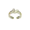Anillo abierto de doble capa con forma de corazón dulce de moda nicho, exquisito y de lujo ligero, versátil con un toque de alta gama, súper brillante para el uso diario