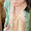 Bufanda de Cuello Largo a Cuadros para Mujer de Primavera y Verano, Estilo Delgado con Adornos de Cinta, Bufanda, Chal para el Cuello, Cinturón Decorativo, Accesorio para la Cintura