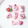 Accesorios de Resina de Letras de Oso Fresa Rojo Rosa de Dibujos Animados, Carcasa para Teléfono Móvil, Accesorios para el Cabello, Material para DIY, Accesorios para Caja de Almacenamiento