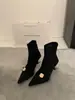 Botines de Punta First Encounter Ji para Mujer 2026 Otoño/Invierno Nuevo Estilo Botas para Mujer Botas de Tacón Alto Botas Adelgazantes Botas Cortas Cálidas con Terciopelo