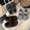 Zapatos Birkenstock con Suela Gruesa para Aumentar la Altura, Forrados de Felpa, Zapatos Individuales Grises para Mujer, Nuevos Zapatos Peludos Otoño e Invierno 2026, Zapatos Birkenstock