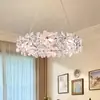 2026 Nova Luminária Pendente para Quarto Estilo Cream de Alto Padrão Quente e Romântica Pétala Luminária para Quarto Principal Luminária Pendente para Sala de Estar Luminária de Cristal