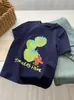 Camiseta Redonda de Manga Corta con Estampado de Oso y Tomate Bordado para Mujer Primavera y Verano Estilo Bao Casual Que Reduce la Edad Holgada y Versátil Nueva